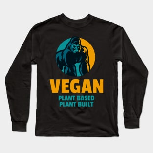 Vegan - Plant Based/Built - Gold & Green Long Sleeve T-Shirt